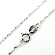 14K Solid White Gold Singapore Chain